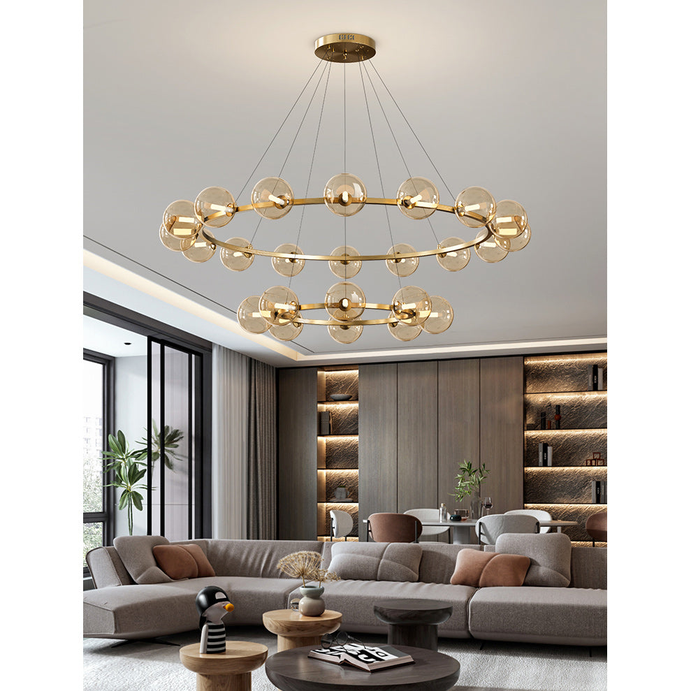 Moderne Kronleuchter mit Glaskappen – Stilvolles Metall-Design für Esszimmer, Wohnzimmer, Schlafzimmer, Restaurant | Sansoti