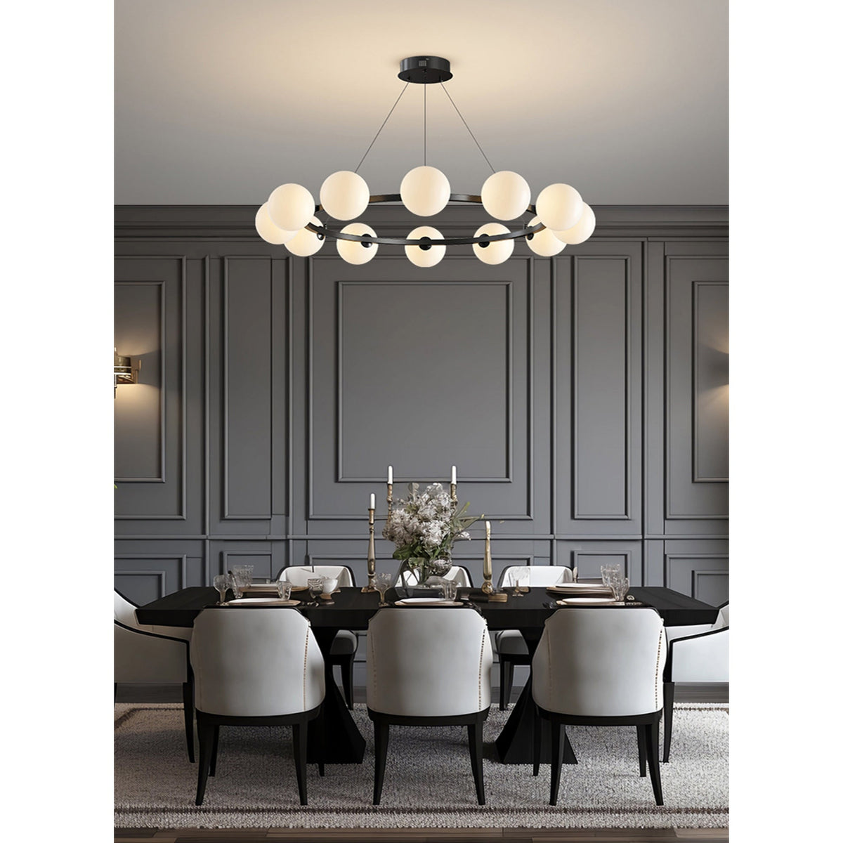 Moderne Kronleuchter mit Glaskappen – Stilvolles Metall-Design für Esszimmer, Wohnzimmer, Schlafzimmer, Restaurant | Sansoti
