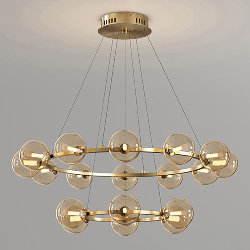 Moderne Kronleuchter mit Glaskappen – Stilvolles Metall-Design für Esszimmer, Wohnzimmer, Schlafzimmer, Restaurant | Sansoti