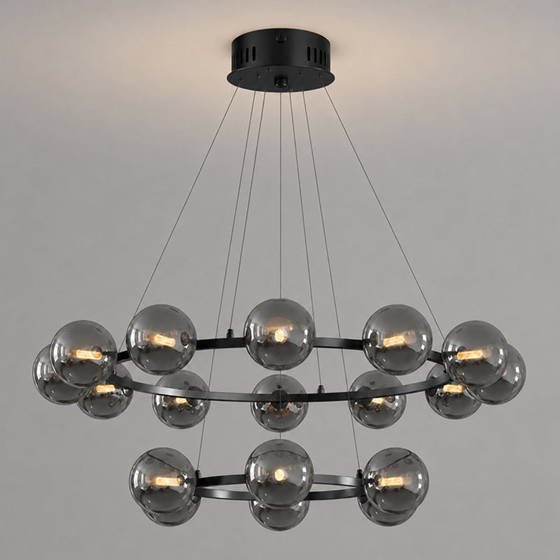 Moderne Kronleuchter mit Glaskappen – Stilvolles Metall-Design für Esszimmer, Wohnzimmer, Schlafzimmer, Restaurant | Sansoti