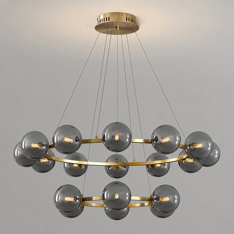 Moderne Kronleuchter mit Glaskappen – Stilvolles Metall-Design für Esszimmer, Wohnzimmer, Schlafzimmer, Restaurant | Sansoti
