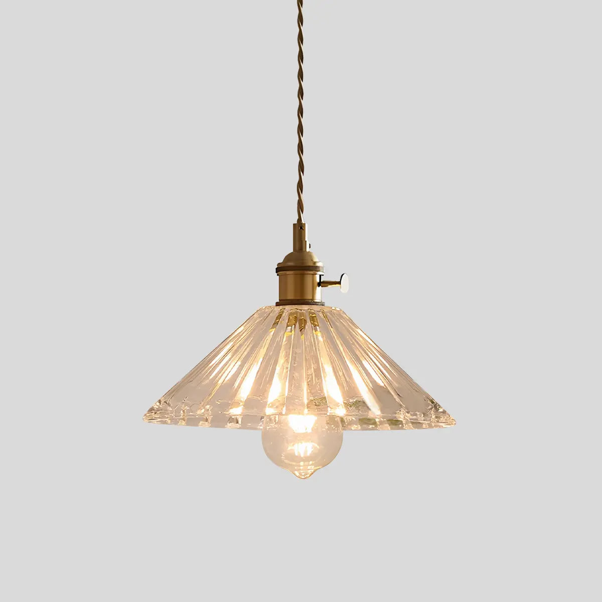 Hanglamp Glas Brons Verstelbare Kabel Woonkamer Eettafel Transparante Glazen Hanglamp Sfeerverlichting Vintage | Sansoti