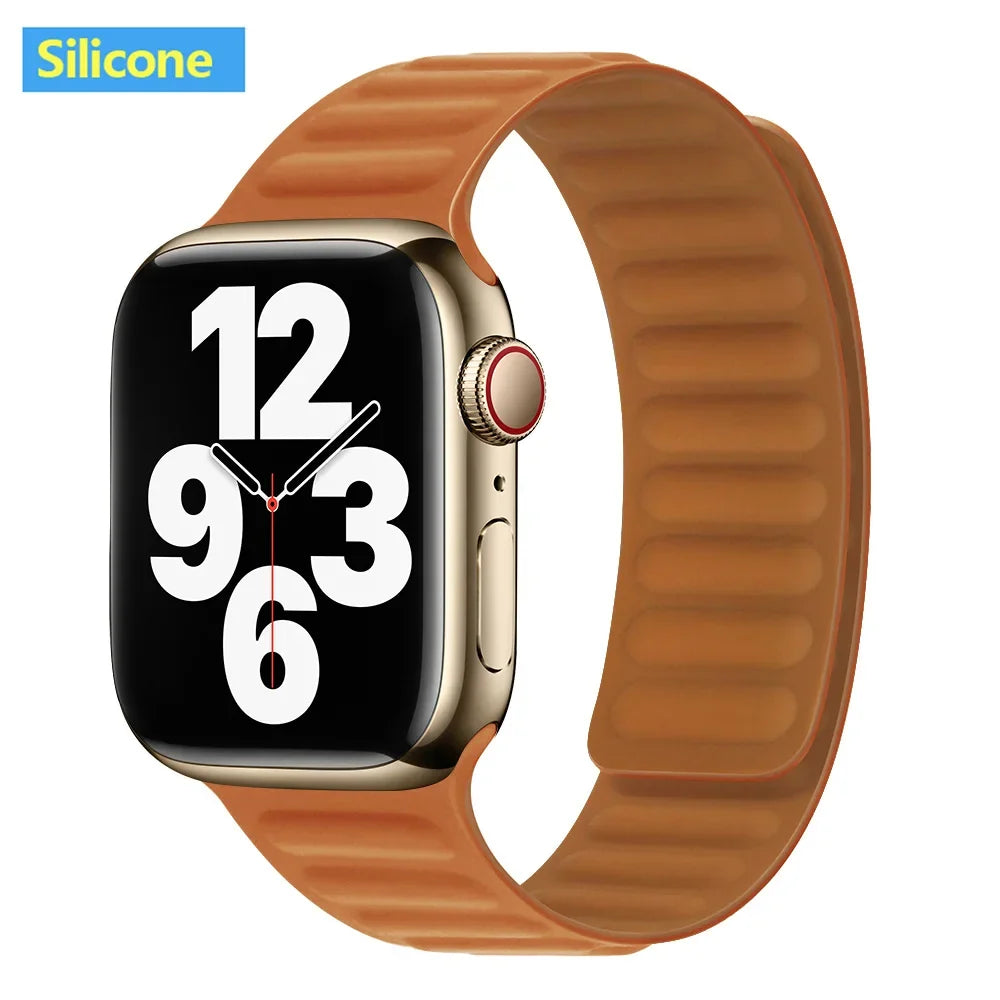 Leather Watch Band with Magnetic Closure 38-49mm Adjustable Smartwatch Accessory Wristband Stylish | Sansoti