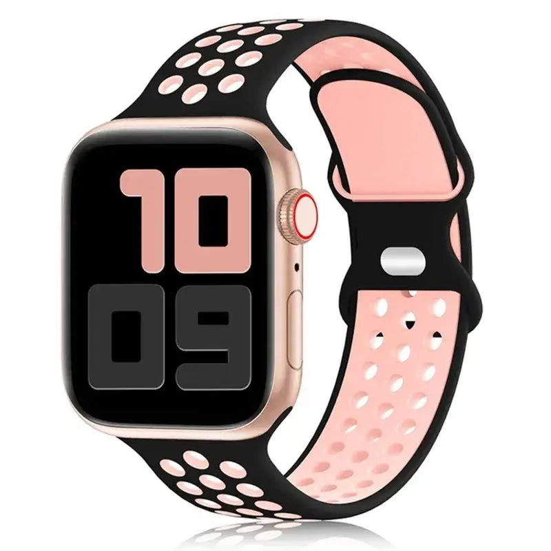 Silikonowy pasek do smartwatcha – oddychający pasek sportowy w dwóch kolorach do zegarków 38mm–49mm, unisex | Sansoti