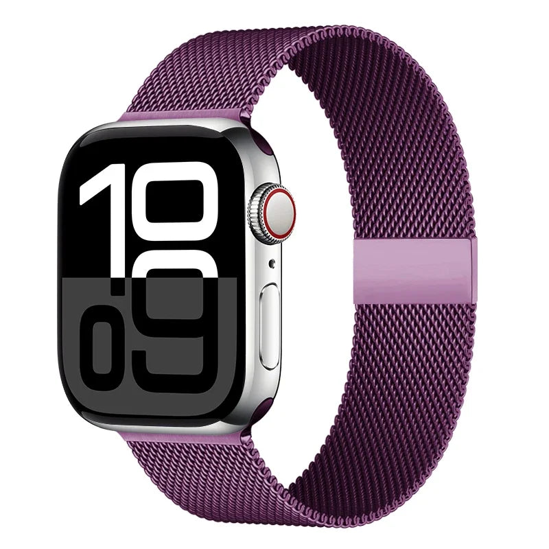 Mediolański pasek do zegarka z siatki ze stali nierdzewnej, regulowany, z magnetycznym zapięciem, do smartwatcha 38–49 mm, akcesorium na nadgarstek | Sansoti