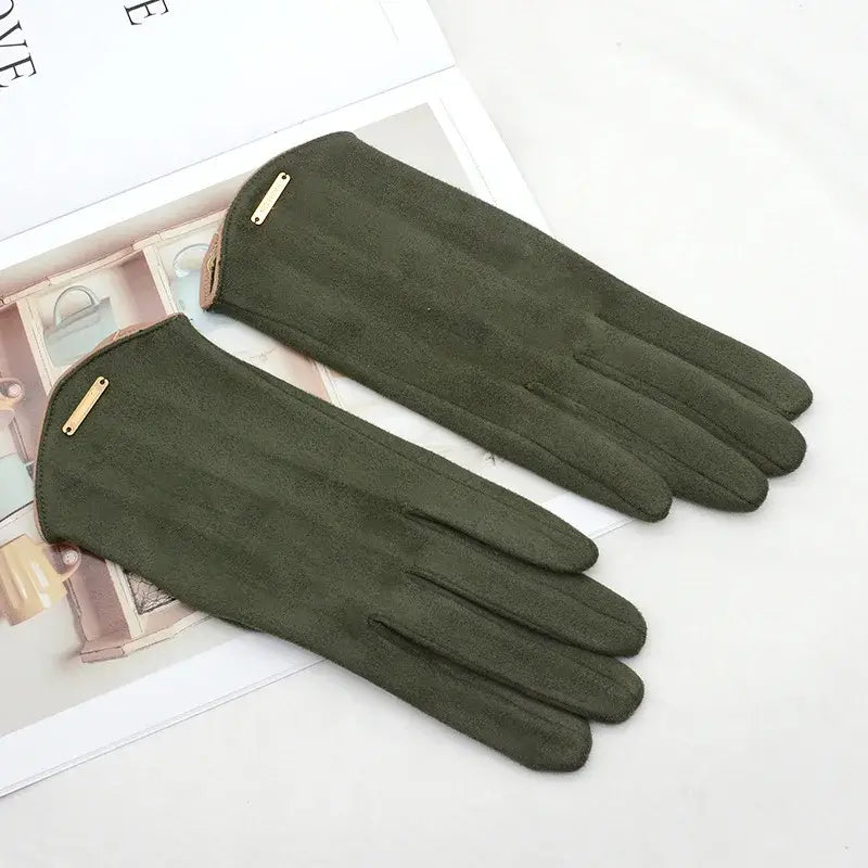 Suède Winterhandschoenen Touchscreen Dames Heren Warm Winddicht Rijhandschoenen Beige Zwart Roze Grijs Winter | Sansoti