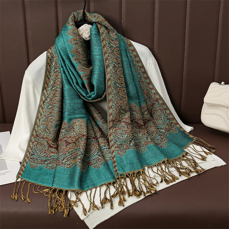Pashmina Omslagdoek Kasjmier-look Dames 70x190cm Zachte Wintersjaal Vier Seizoenen Warm Foulard Elegante Sjaal | Sansoti