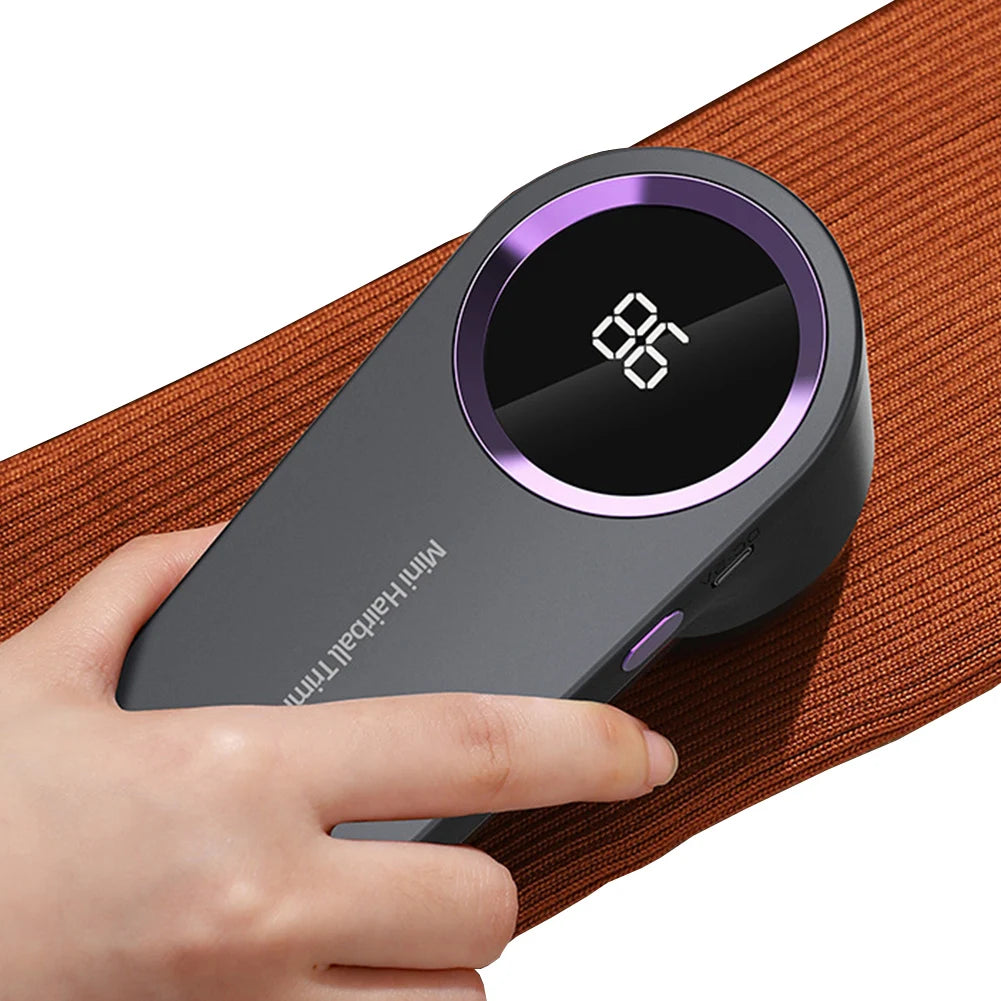 Electric Lint Remover USB Rechargeable Digital Display 14.8cm ABS Sweater Clothing Pilling Remover Fabric Shaver | Sansoti