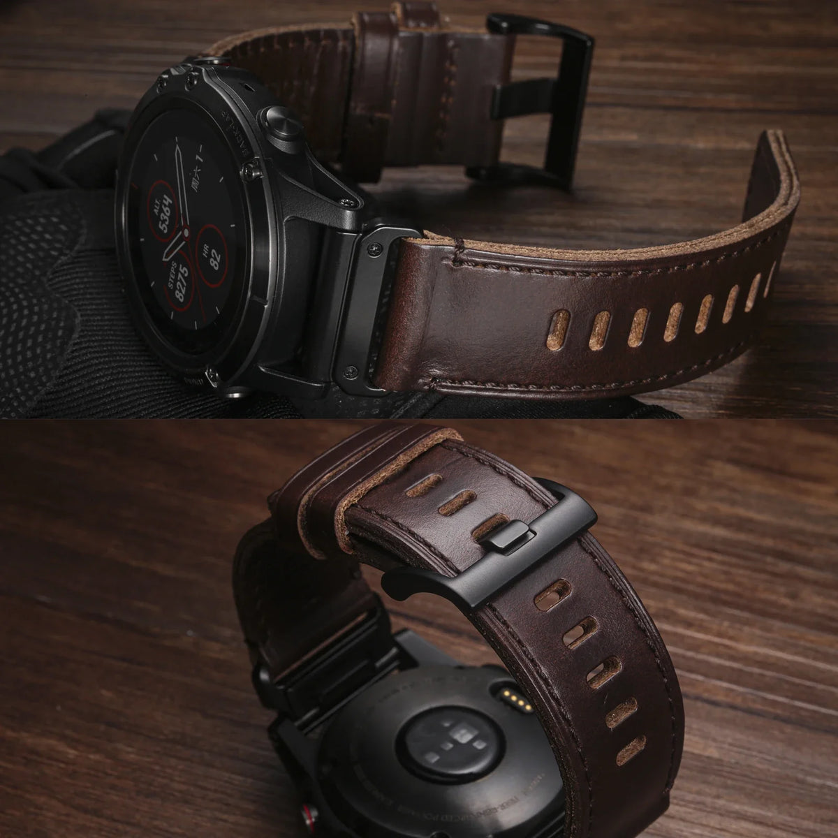 Premium Soft Leather Smartwatch Strap with Pin Buckle Adjustable Watch Band Unisex 20mm 22mm 26mm | Sansoti
