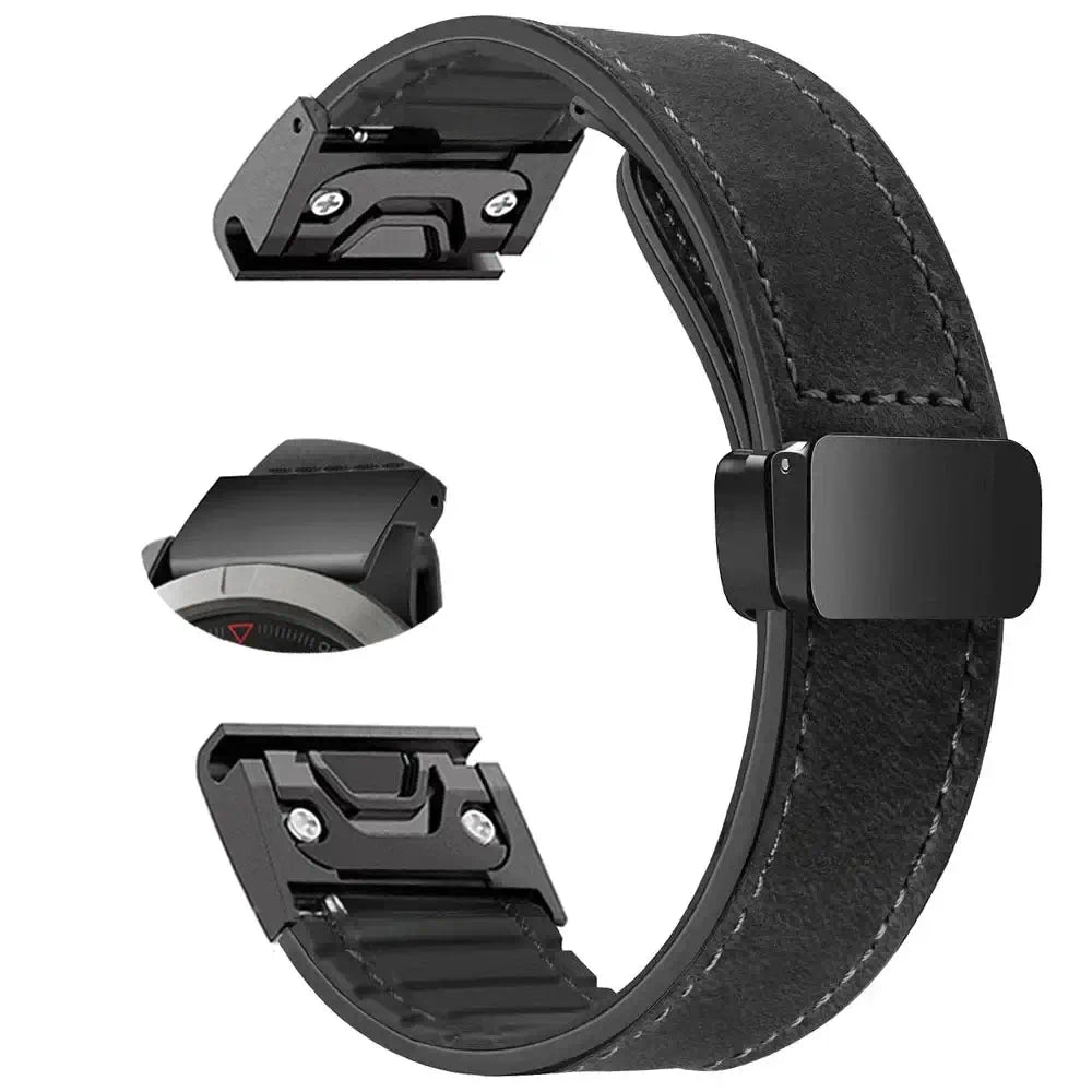 Leather Smartwatch Band with Magnetic Closure Quick-Release System 20mm 22mm 26mm Wristband Universal | Sansoti