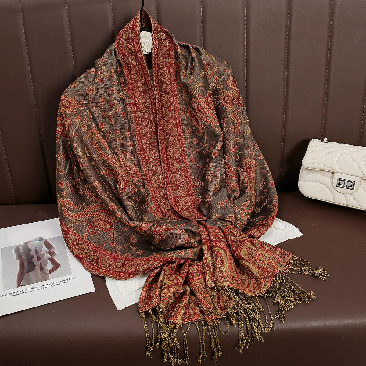 Pashmina Omslagdoek Kasjmier-look Dames 70x190cm Zachte Wintersjaal Vier Seizoenen Warm Foulard Elegante Sjaal | Sansoti