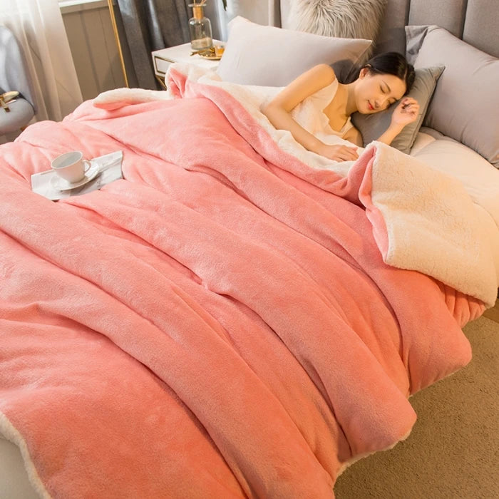 Wool Plaid Blanket | Warm & Soft | Double-Sided | For Bed, Sofa & Winter