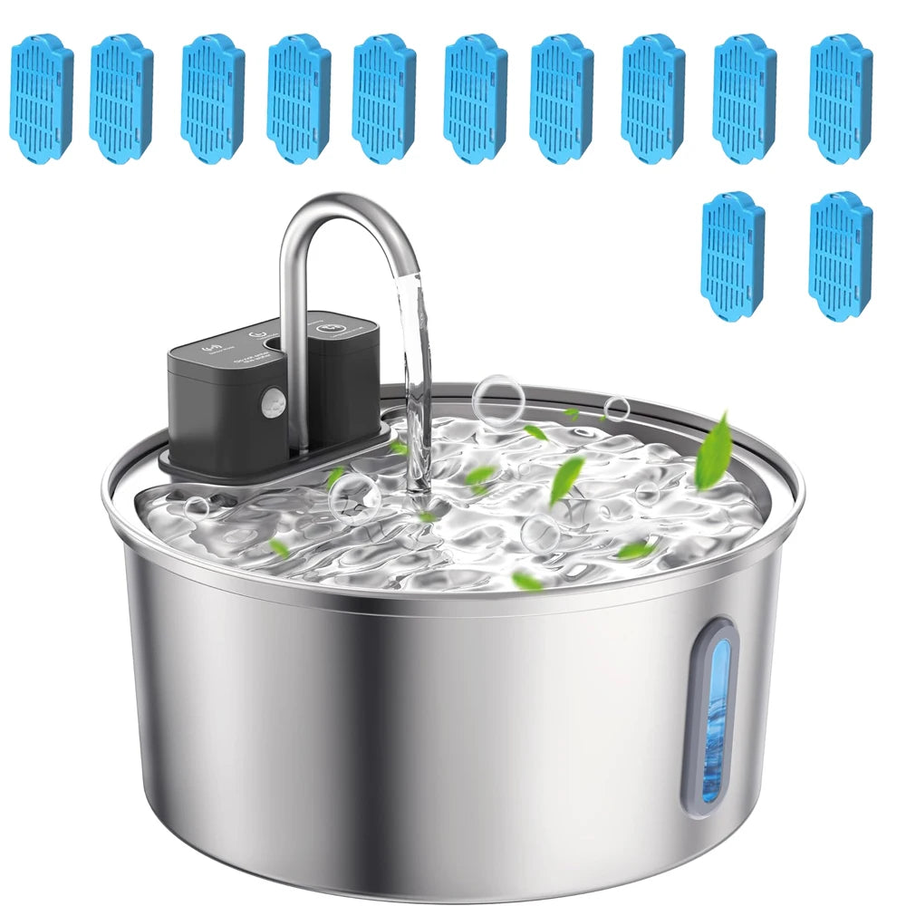 Drinkfontein Huisdieren 3L Draadloos RVS Sensor Waterautomaat Katten Honden Oplaadbaar Stilte Waterpomp | Sansoti