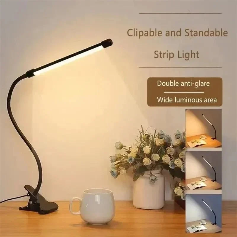 LED Klemlamp met Verstelbare Arm 3 Lichtstanden 10 Dimstanden USB Bureaulamp Leeslamp Flexibel Werkplek | Sansoti