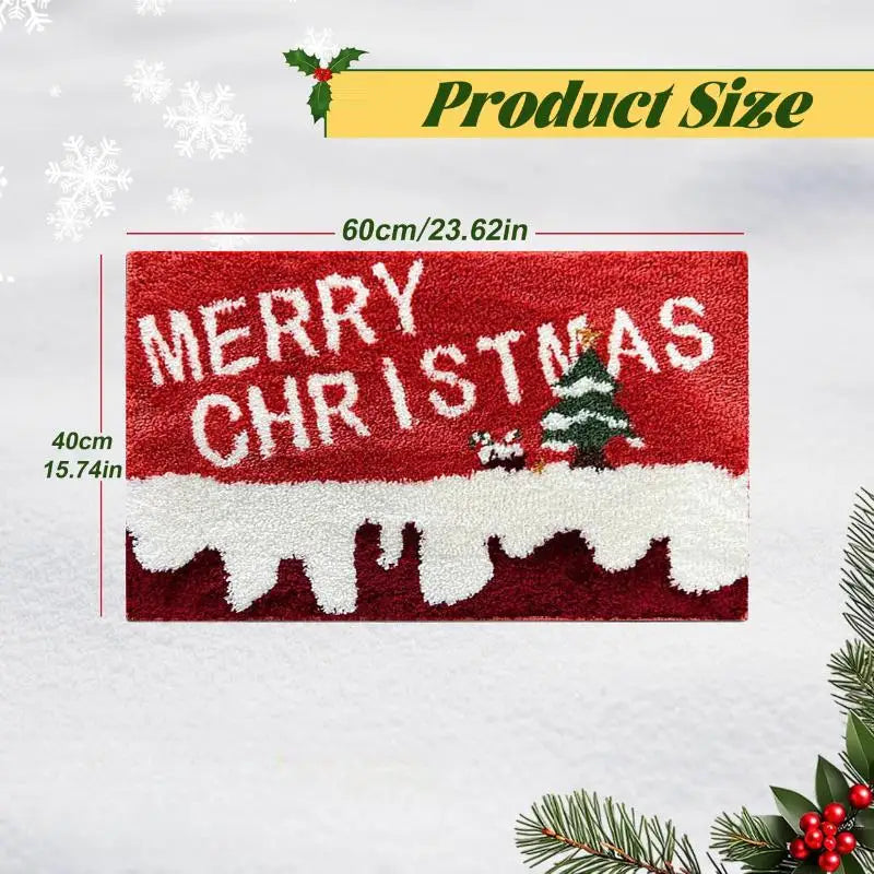 Weihnachtsmatte Türteppich 40x60cm Rutschfest Festlicher Eingangsbereich Dekoration Weihnachtsmann Schneemann Wintersaison Fußmatte | Sansoti
