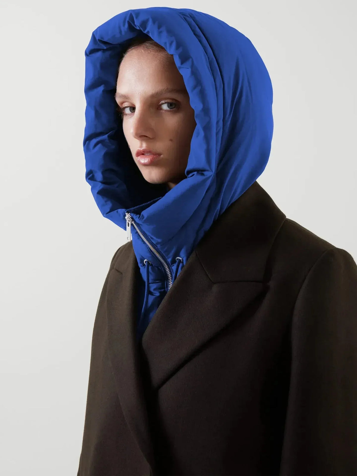 Capuchonsjaal Gebreide Nekwarmer Rits Dames Winter Polyester Katoen Halswarmer Comfortabel Zacht Warm | Sansoti