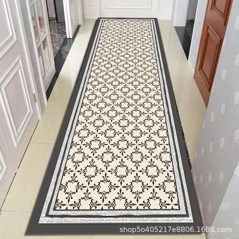 Hallway runner with Geometric Moroccan Pattern - Non-Slip Washable Runner for Hallway Entrance Corridor Living Room | Sansoti