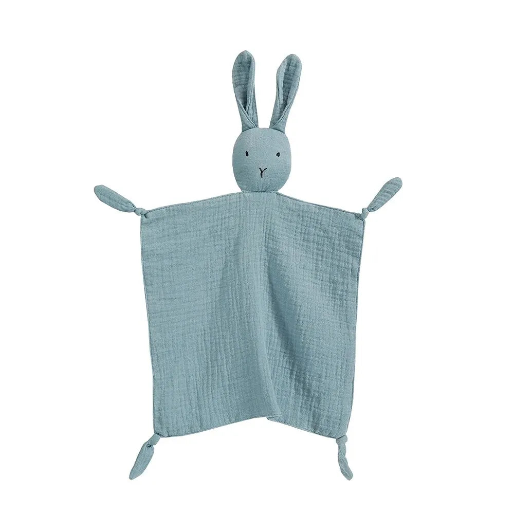 Doudou en coton avec tête d’animal pour bébé | Aide au sommeil douce pour nouveau-nés, cadeau de naissance, doudou réconfortant, jouet | Sansoti