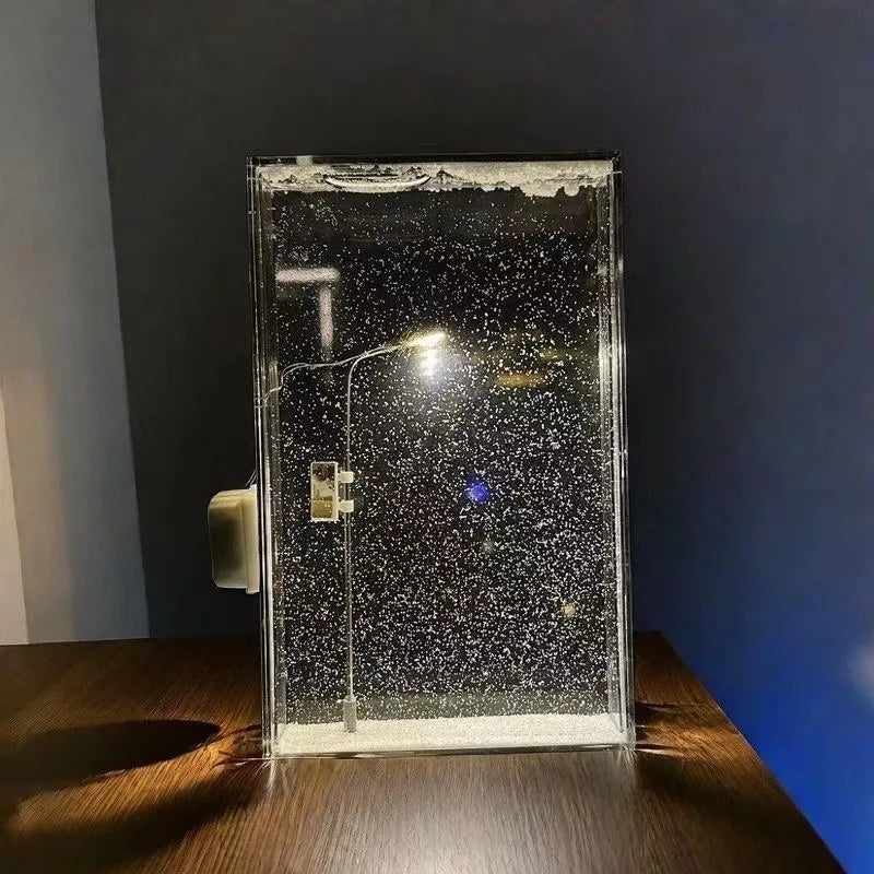 DIY Winterlandschaft Tischlampe mit Schneeeffekt und warmem Licht | Sansoti