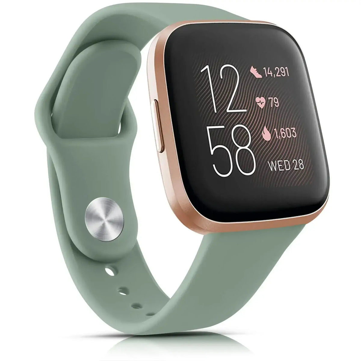 Water-Resistant Silicone Smartwatch Band Adjustable Sports Watch Wristband Fitbit Compatible Active | Sansoti