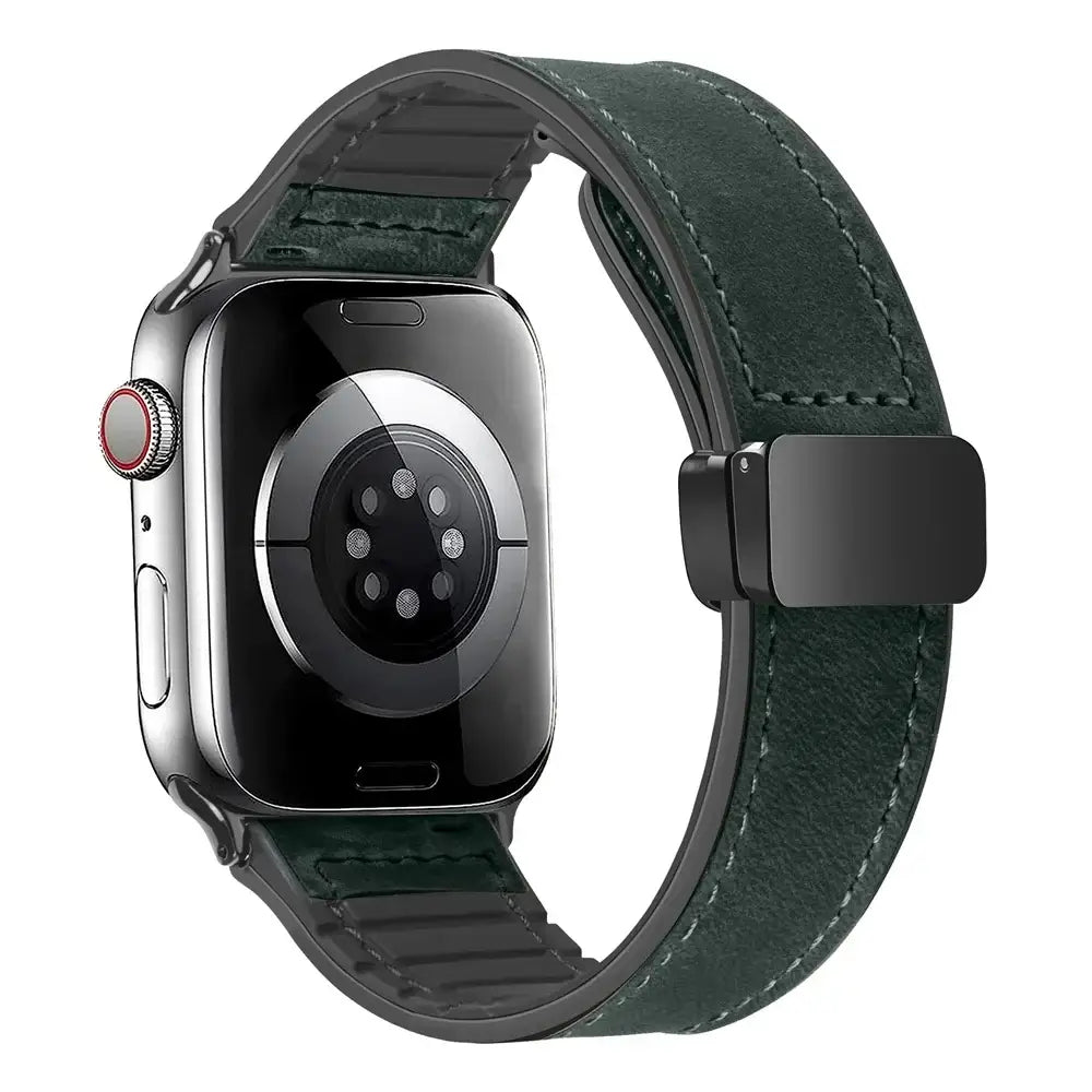 Magnetische Leren Smartwatch Band Echt Leder Verstelbare Polsband Waterbestendig Sportief Elegant Stijlvol | Sansoti