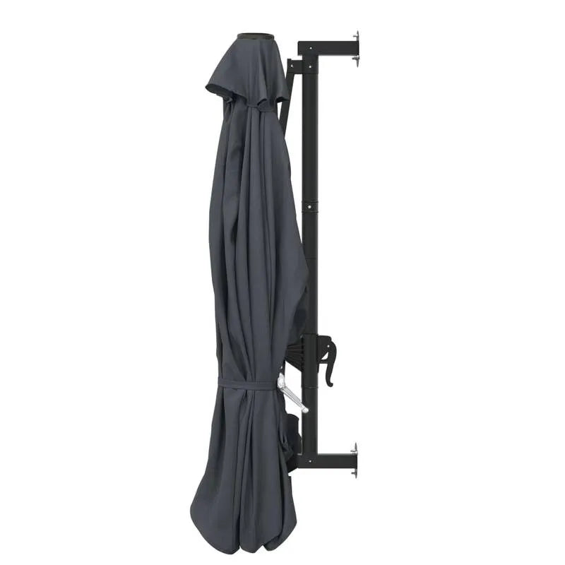 Semi-circular wall-mounted sunshade 300 cm Anthracite Balcony Terrace Garden Parasol with Crank System UV Protection | Sansoti