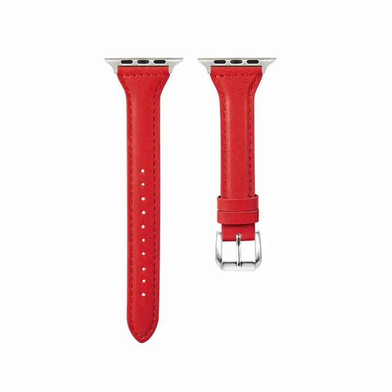 Skórzany pasek do smartwatcha, uniwersalny i regulowany, 38–49 mm, premium, sportowy design | Sansoti