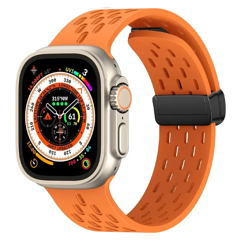 Breathable Magnetic Silicone Smartwatch Band 38-49mm Adjustable Wristband for Sports Active Daily Use | Sansoti