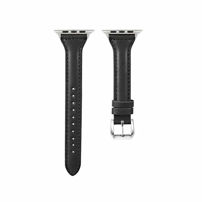 Skórzany pasek do smartwatcha, uniwersalny i regulowany, 38–49 mm, premium, sportowy design | Sansoti