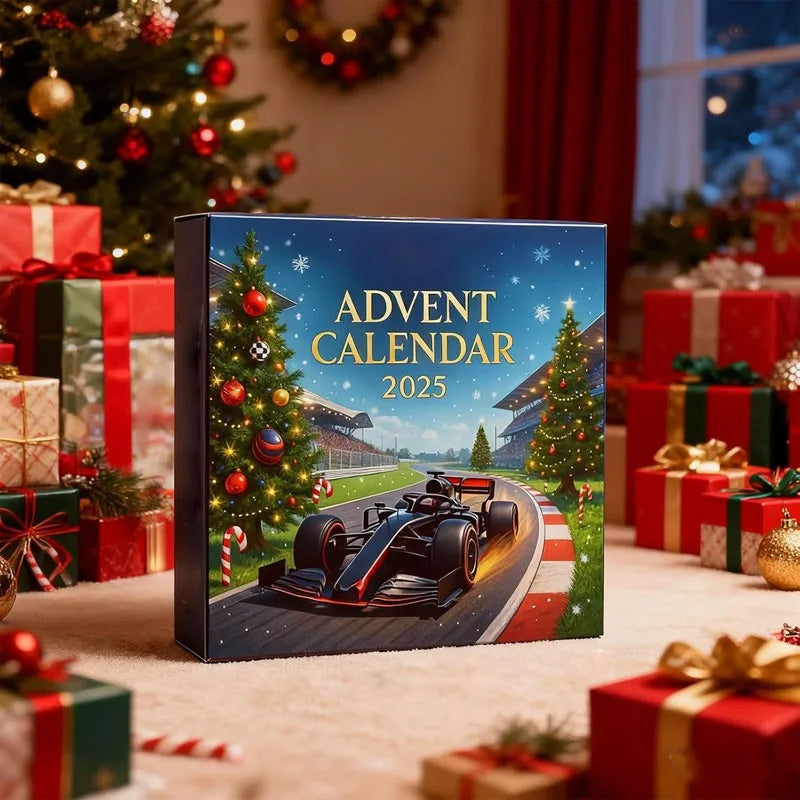 Rennsport-Adventskalender 24 Überraschungen Kunststoff-Autominiaturen Weihnachtsgeschenk Spielzeug Kinder ab 6 Jahren | Sansoti