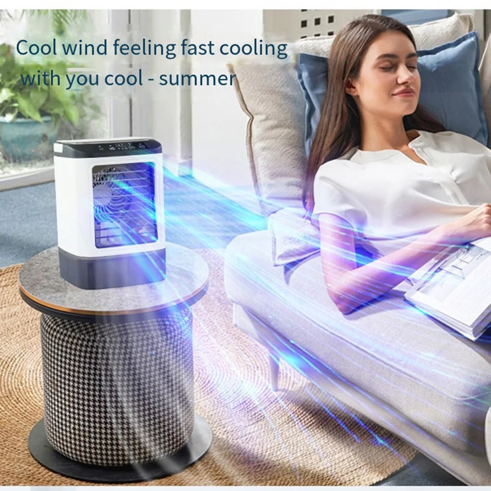 Mobiler Aircooler mit 900ml Wassertank – Mini Luftkühler mit Vernebelung & LED – 3 Stufen – Tragbare Klimaanlage für Schlafzimmer & Büro | Sansoti