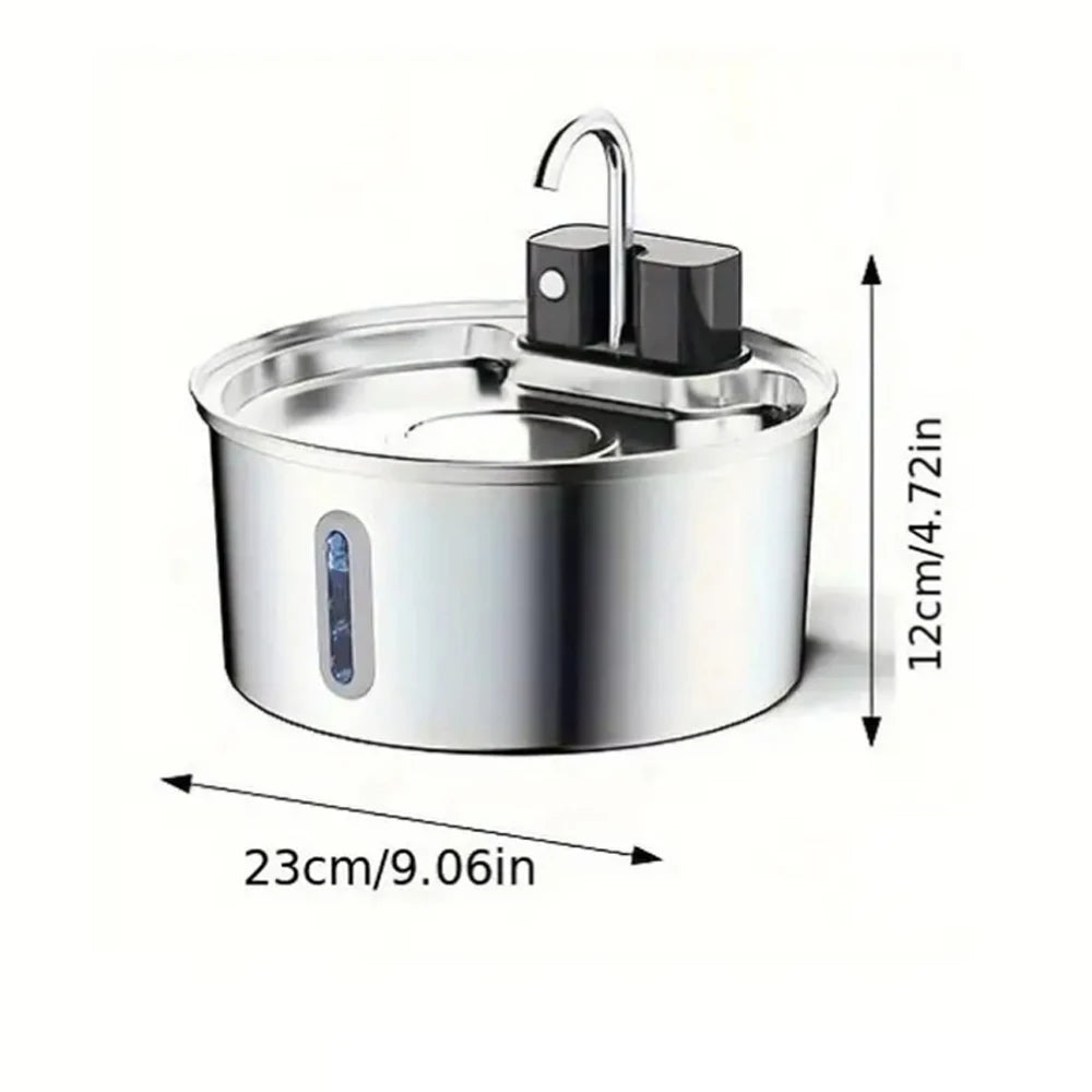 Drinkfontein Huisdieren 3L Draadloos RVS Sensor Waterautomaat Katten Honden Oplaadbaar Stilte Waterpomp | Sansoti