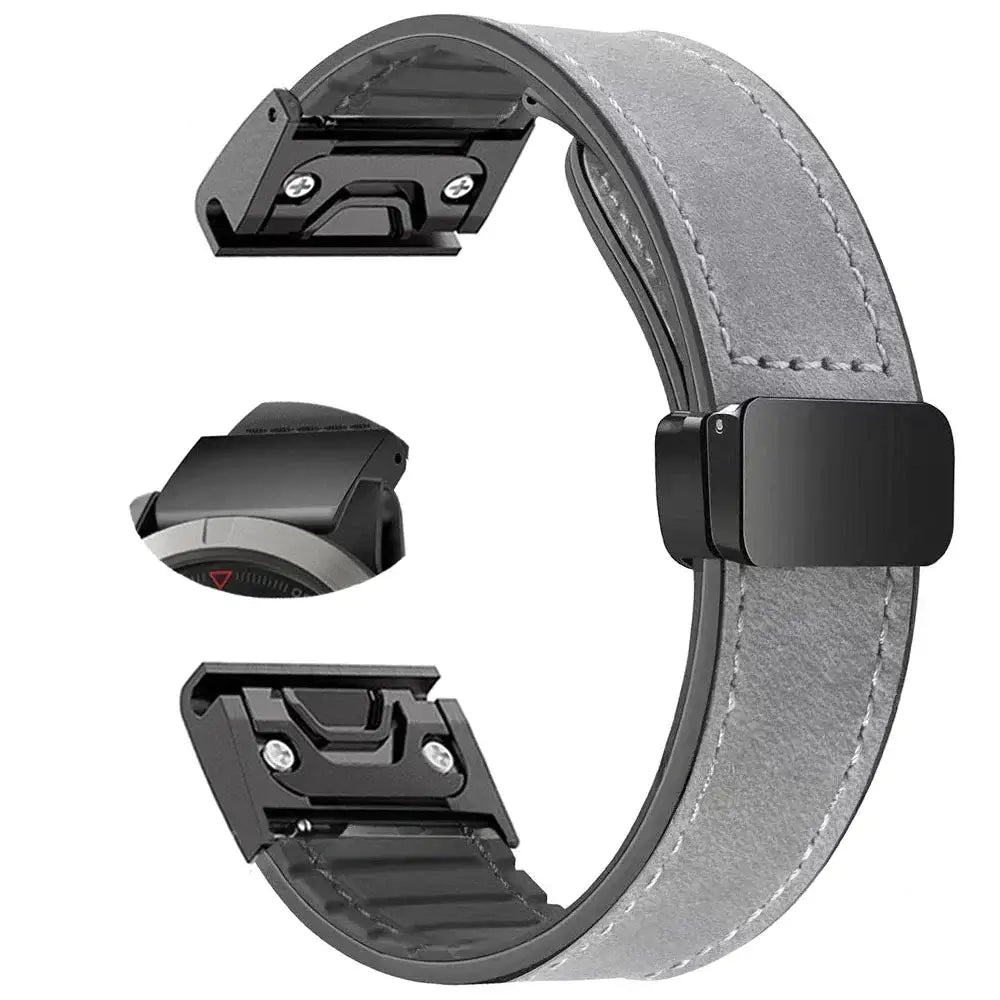 Leather Smartwatch Band with Magnetic Closure Quick-Release System 20mm 22mm 26mm Wristband Universal | Sansoti