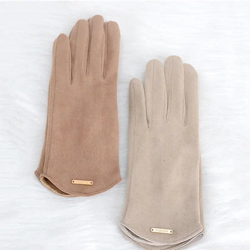 Suède Winterhandschoenen Touchscreen Dames Heren Warm Winddicht Rijhandschoenen Beige Zwart Roze Grijs Winter | Sansoti