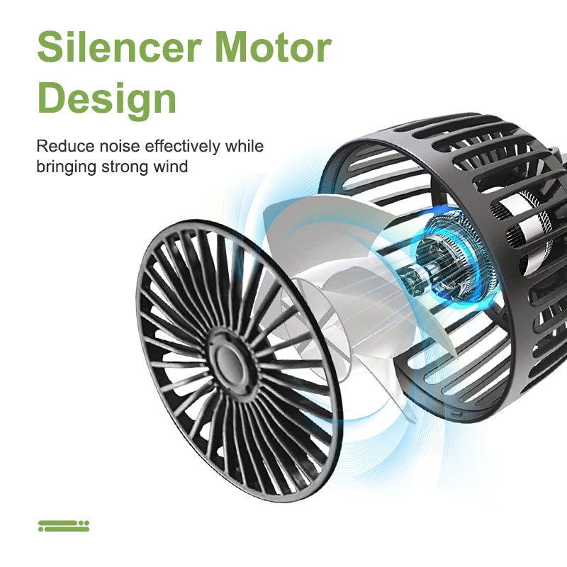 Ventilateur portable pour voiture avec double tête 360° réglable – USB rechargeable, 3 vitesses – Rafraîchisseur de nuque pour voiture, maison, camping-car | Sansoti