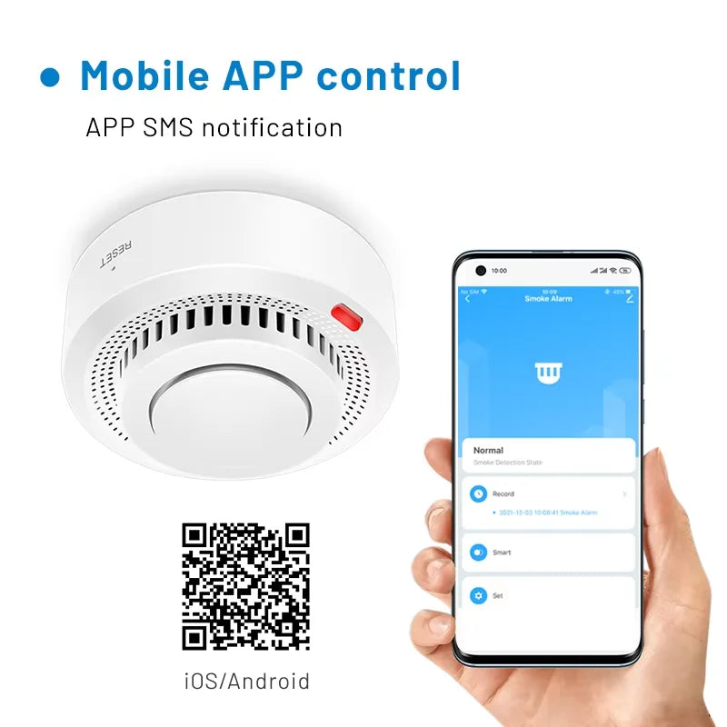 Slimme Rookmelder WiFi met Hittesensor 85dB Alarm Branddetector Veilig Wonen Plafondmontage Brandbeveiliging | Sansoti