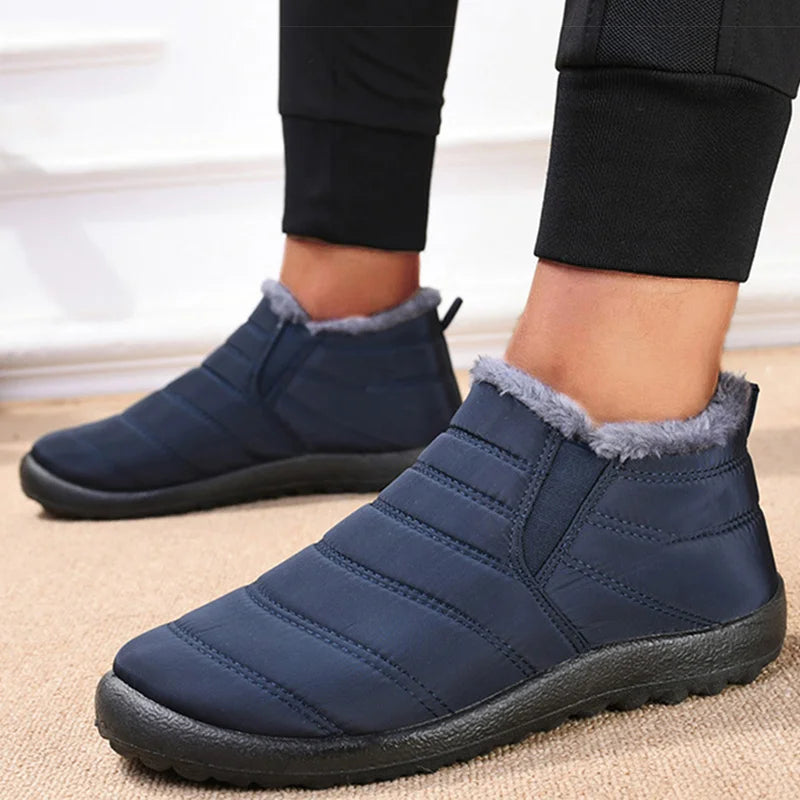 Bottes d’hiver imperméables pour homme, doublées, à enfiler, bottes de neige chaudes, chaussures hautement isolantes pour l’hiver | Sansoti