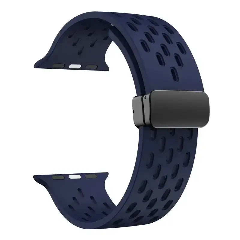 Breathable Magnetic Silicone Smartwatch Band 38-49mm Adjustable Wristband for Sports Active Daily Use | Sansoti