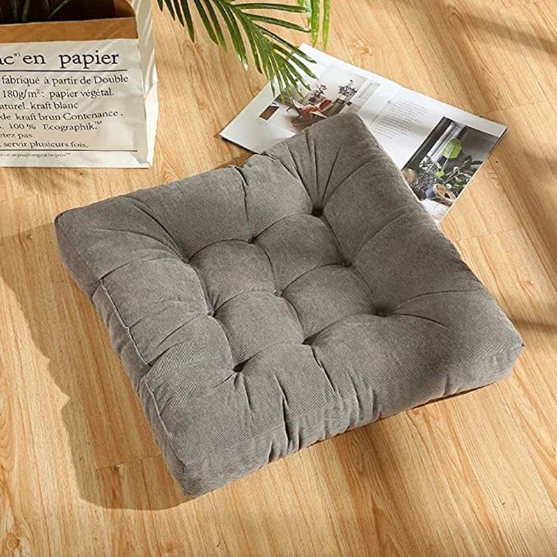 Quilted Square Seat Cushion Polyester Yoga Meditation Floor Balcony Relaxation Comfort 45cm 53cm Home | Sansoti