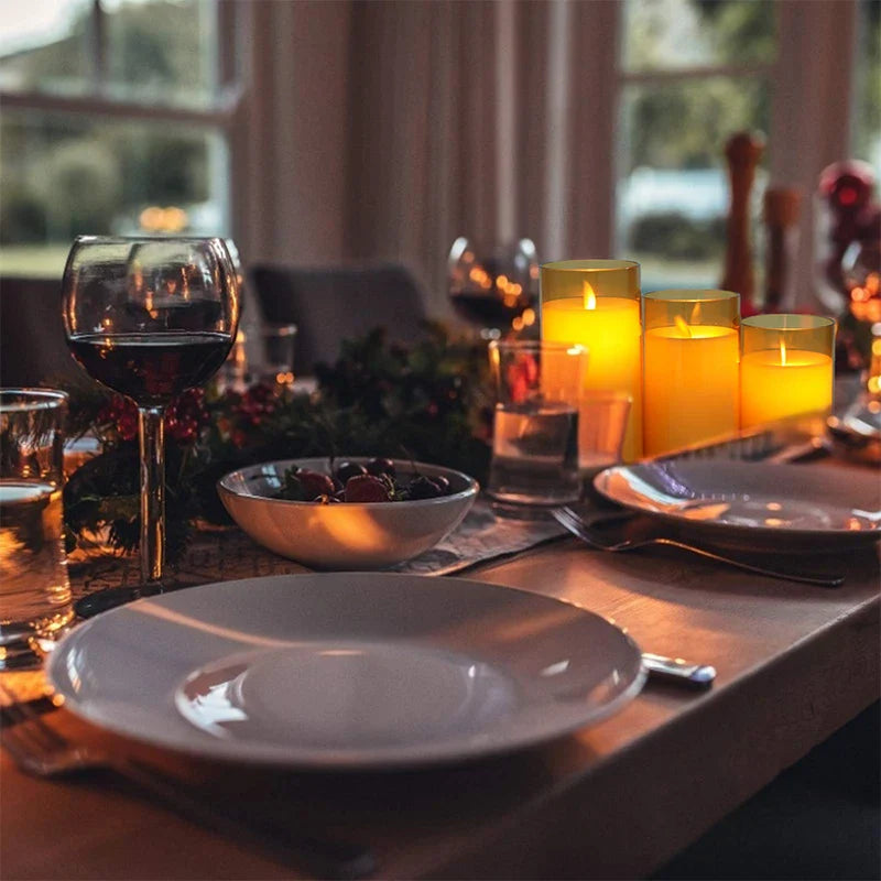 LED Candle Set of 3 Pieces Flameless Candles with Timer and Remote Control Realistic Flicker | Sansoti