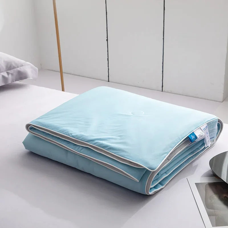 Cooling Blanket Ice Silk Double-sided 150x200cm 200x230cm Summer Cooling Blanket Lightweight Breathable Bedroom Temperature Regulating Quilt | Sansoti