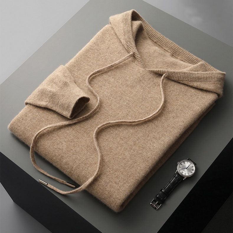 Sweat à capuche en laine pour hommes – Pull mérinos chaud et respirant – Vêtement d'extérieur thermorégulateur – Plusieurs couleurs | Sansoti