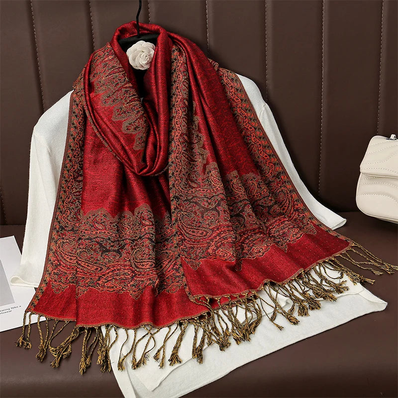 Pashmina Omslagdoek Kasjmier-look Dames 70x190cm Zachte Wintersjaal Vier Seizoenen Warm Foulard Elegante Sjaal | Sansoti