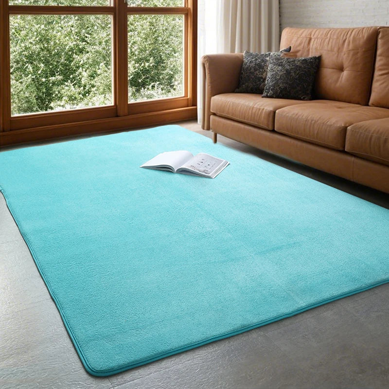 Fluwelen Vloerkleed Koraalrood Antislip Rechthoekig Zacht Wollig voor Woonkamer Slaapkamer Scandinavisch | Sansoti