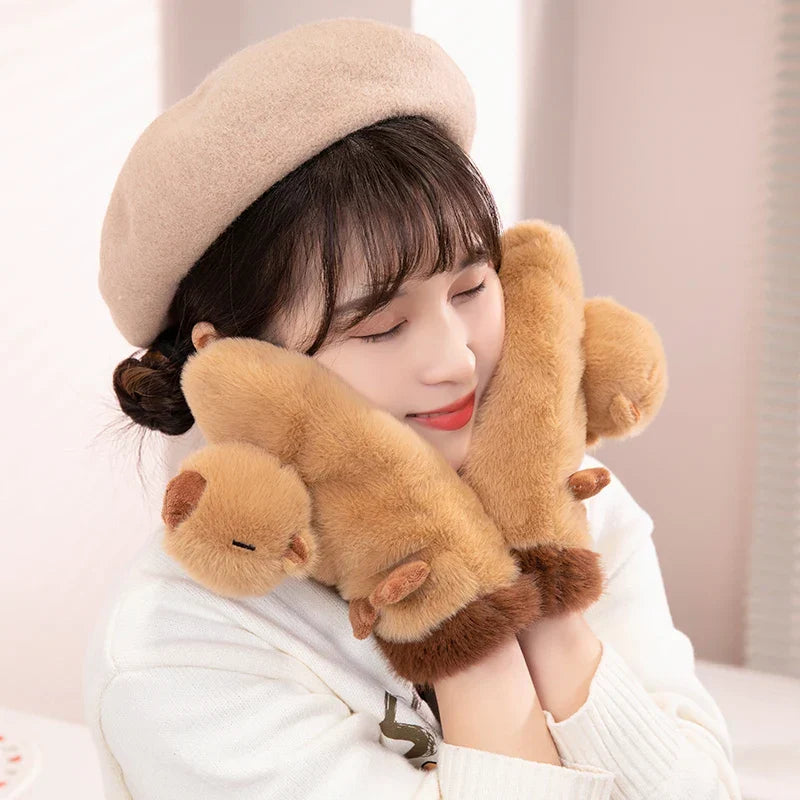 Plush Animal Gloves Unisex Soft Winter Gloves for Children and Adults Warm Comfort | Sansoti