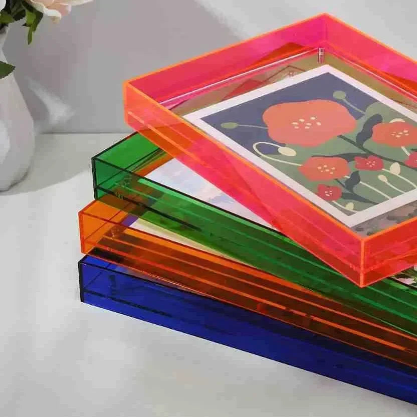 Transparent Acrylic Freestanding Photo Frame Small 11x14 15x19 Double-Sided Desk Photo Frame Modern Design | Sansoti