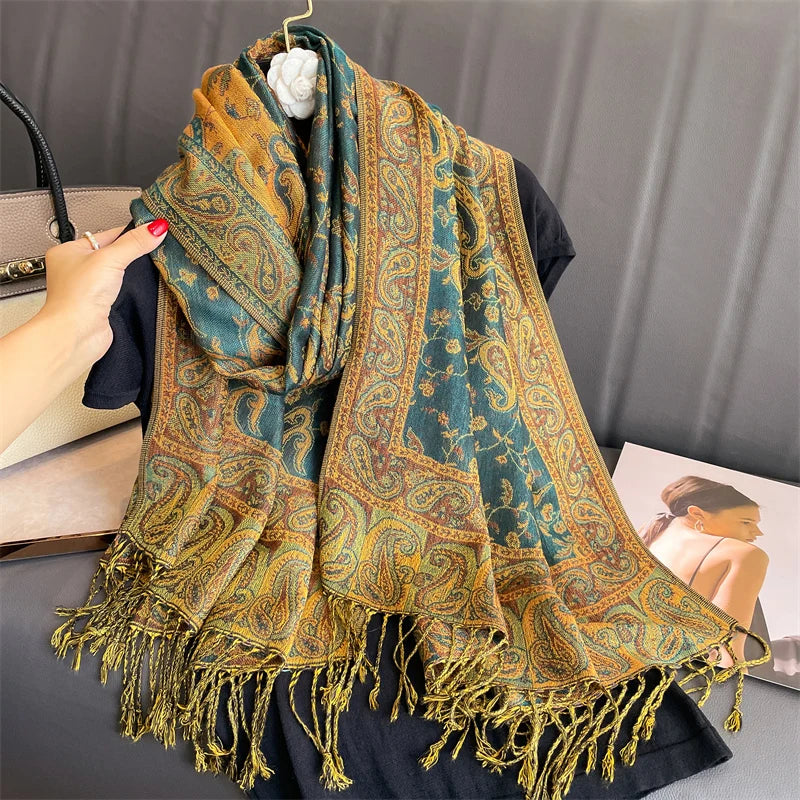 Pashmina Omslagdoek Kasjmier-look Dames 70x190cm Zachte Wintersjaal Vier Seizoenen Warm Foulard Elegante Sjaal | Sansoti