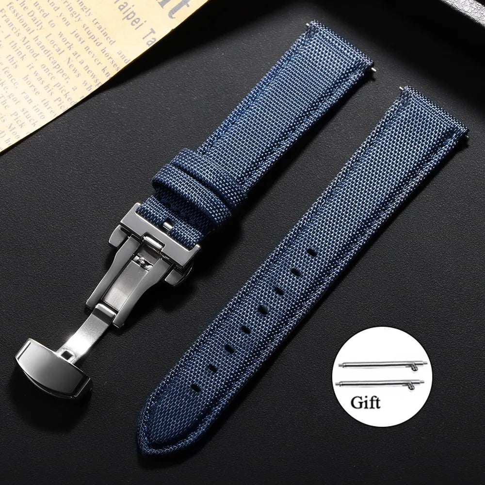 Nylon Sailcloth Watch Band Water-Resistant Quick-Release Universal Sports Watch Band 20mm 22mm Wristband | Sansoti