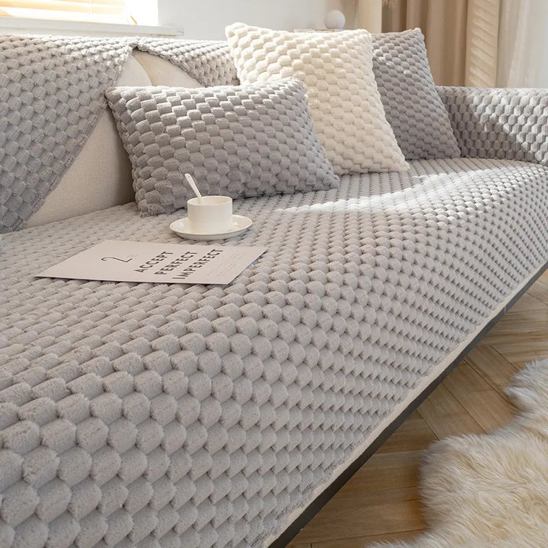 Velvety Soft Throw with Non-Slip – Luxury Comfort for Sofa & Bed in Various Colors | Sansoti