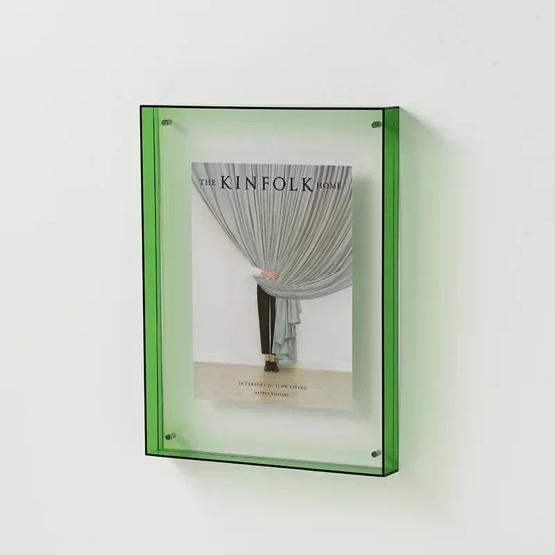 Transparent Acrylic Freestanding Photo Frame Small 11x14 15x19 Double-Sided Desk Photo Frame Modern Design | Sansoti